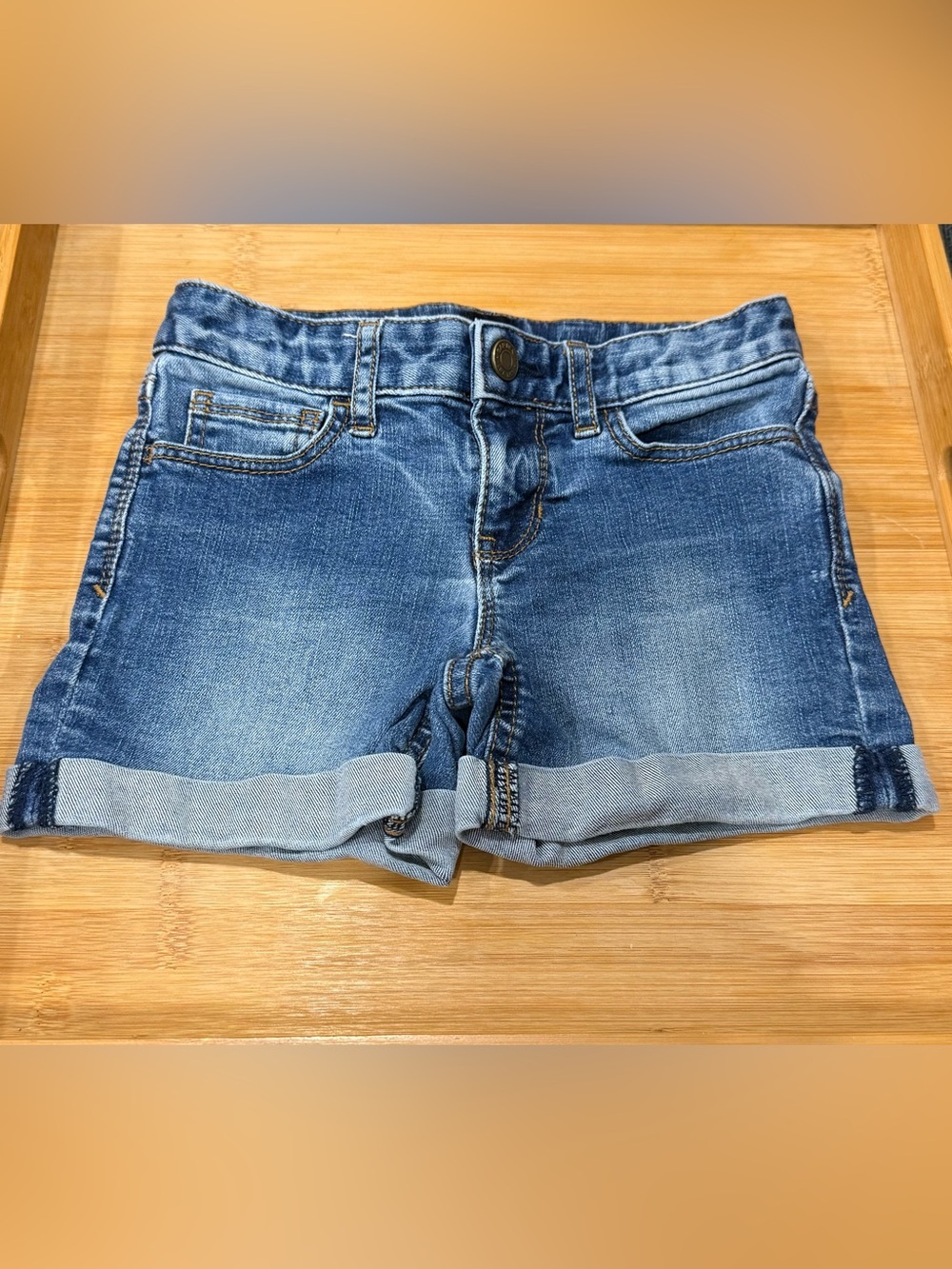GAP Girls Blue Denim Cuffed Shorts